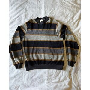 Vintage Hartog for Aden & Josi Striped Velour Sweatshirt Mens Large